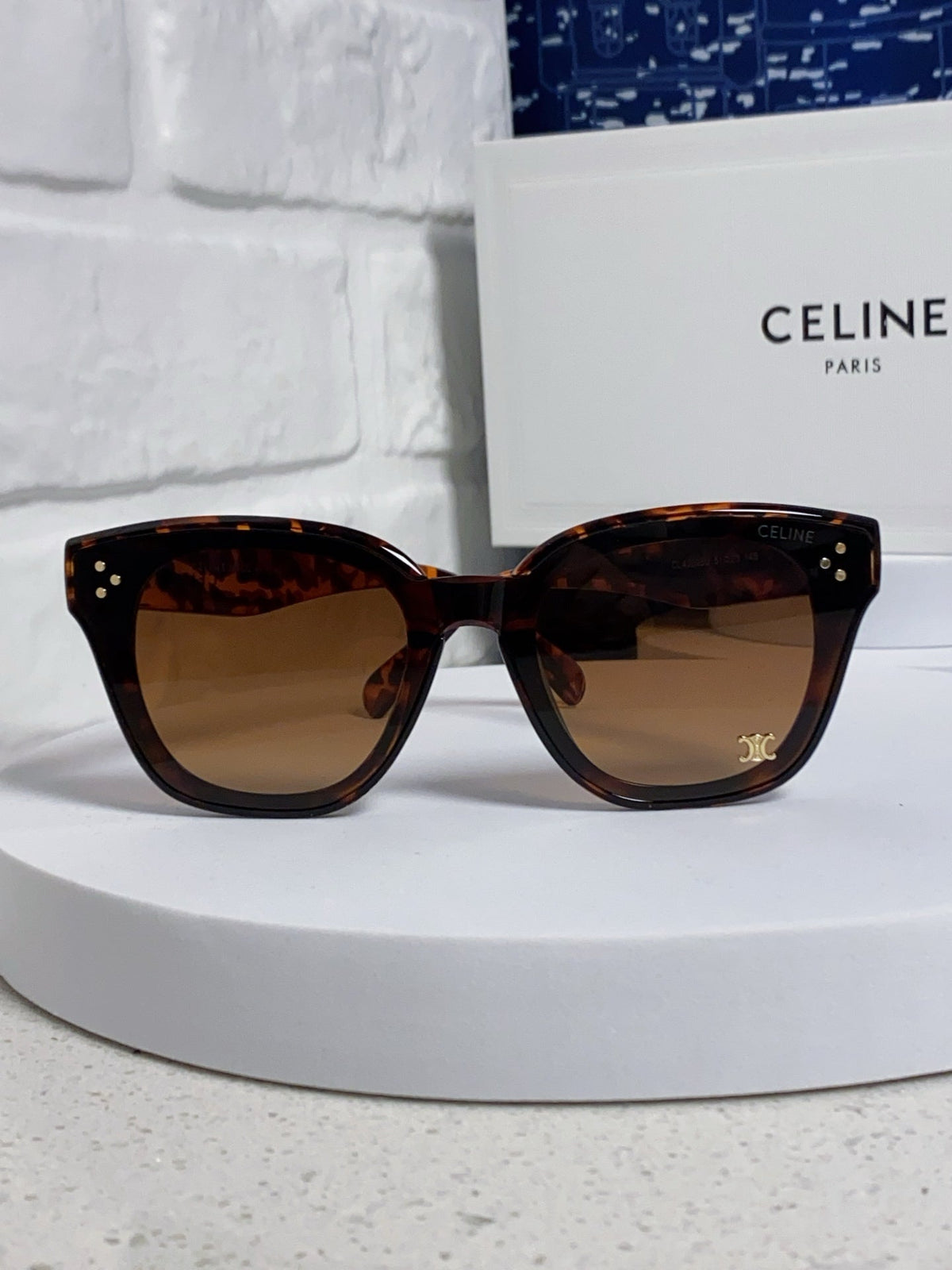 CELINE SQUARE SUNGLASS 575844 IN HAVANA ACETATE