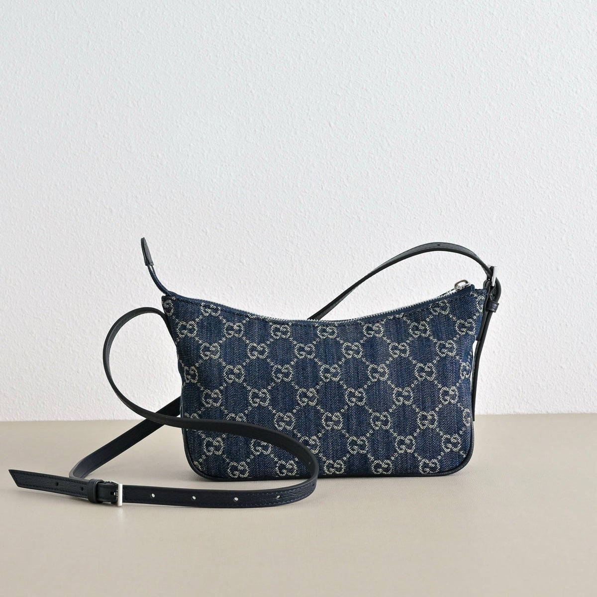 GUCCI Lady Lunetta Denim Shoulder Bag-874743