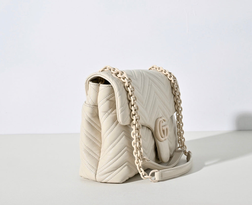 Gucci GG Marmont Pleated Calfskin Shoulder Bag-850676
