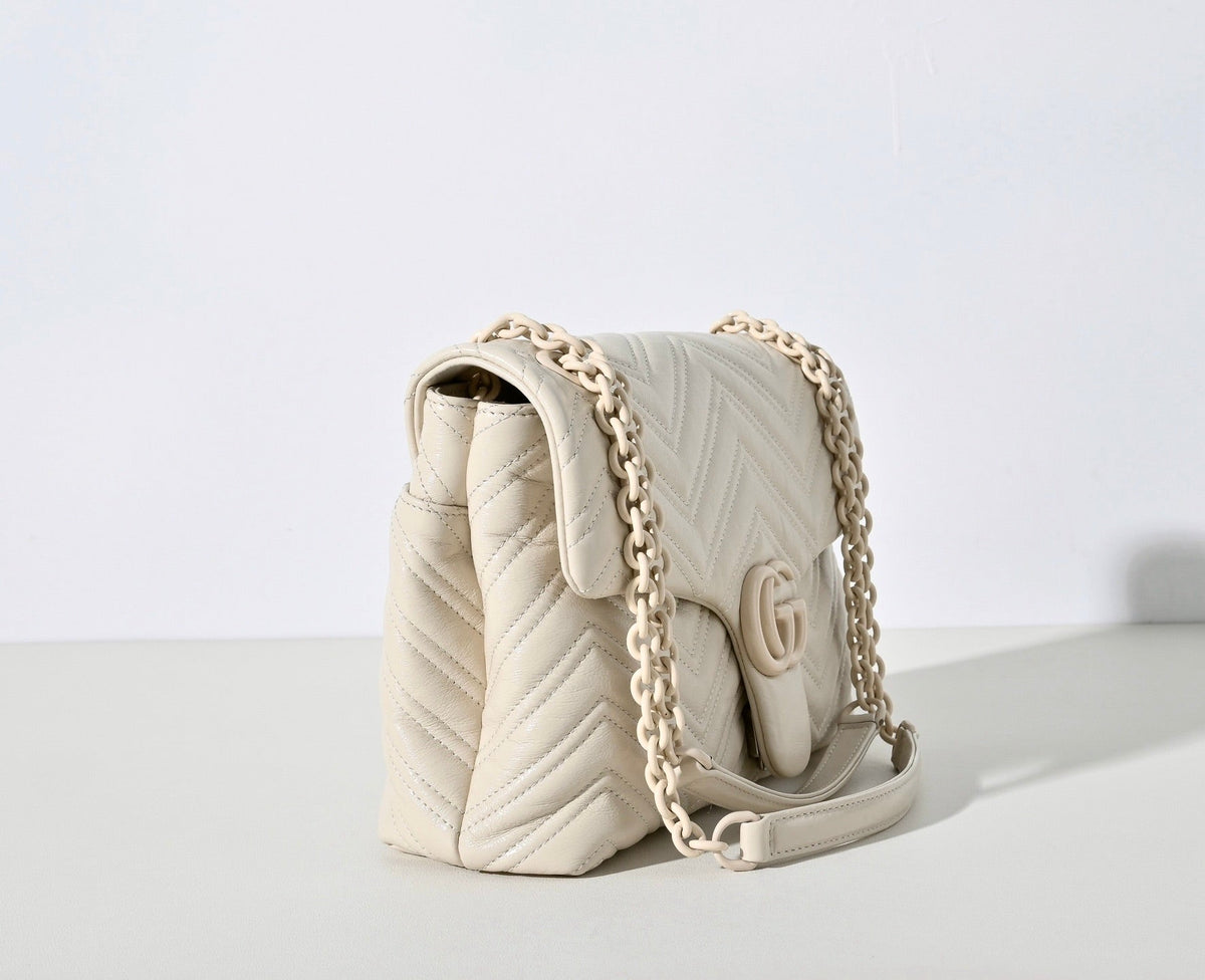 Gucci GG Marmont Pleated Calfskin Shoulder Bag-850676