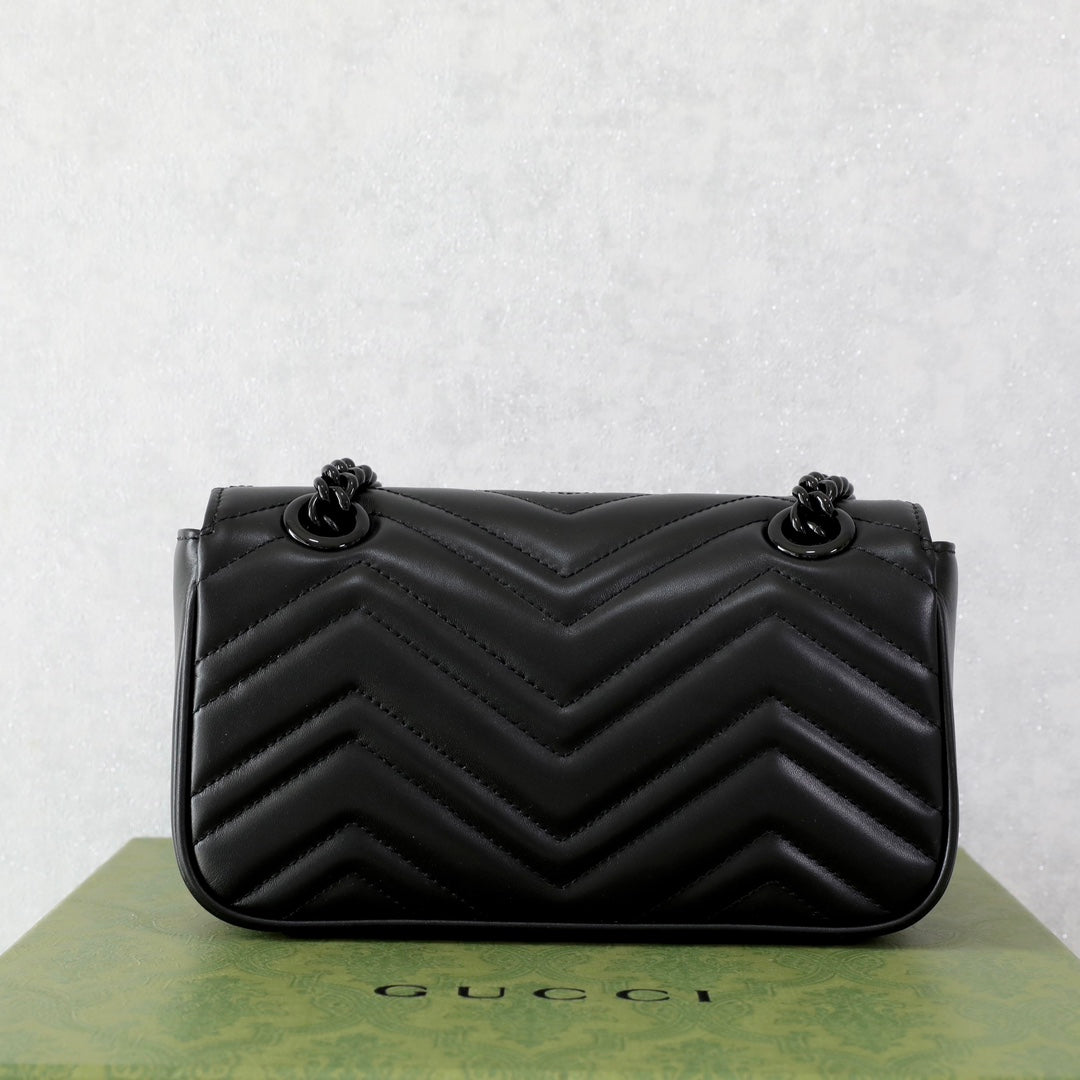 Gucci GG Marmont Black Matelassé Shoulder Bag-446744